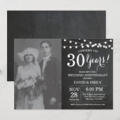 Krijtbord foto 30ste trouwdag kaart (Voorkant / Achterkant)