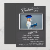 Krijtbord Foto Lijst Afstuderen Uitnodiging 2 (Voorkant / Achterkant)