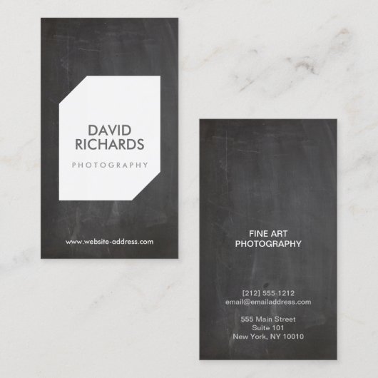 KRIJTBORD FOTO LOGO Fotograaf Visitekaartje (Voorkant / Achterkant)