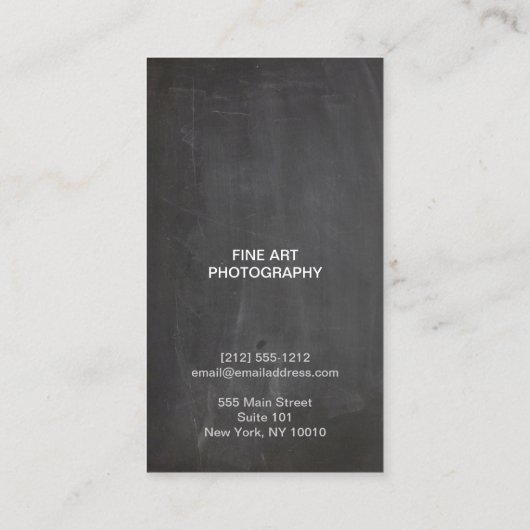 KRIJTBORD FOTO LOGO Fotograaf Visitekaartje (Achterkant)