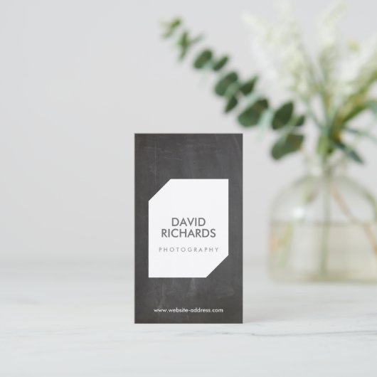 KRIJTBORD FOTO LOGO Fotograaf Visitekaartje (Staand voorkant)