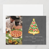 Krijtbord Foto met Vrolijke Pizza Kerst Liefde Ita Feestdagenkaart (Voorkant / Achterkant)