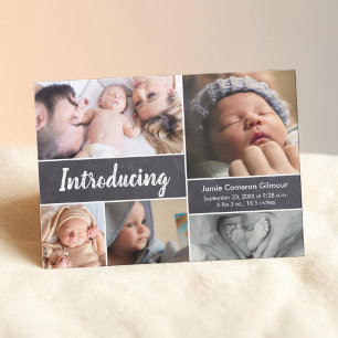 Krijtbord Fotocollage Baby jongen Introductie Aankondiging