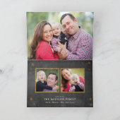 Krijtbord Fotocollage Faux Gold Glitter Feestdagen Kaart (Binnen)