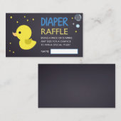 Krijtbord Geel Rubber Ducky Luier Raffle Ticket Informatiekaartje (Voorkant / Achterkant)
