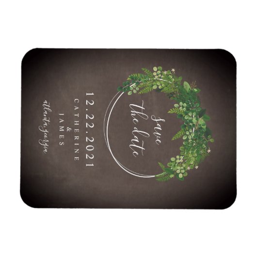 Krijtbord Geïnspireerd Botanisch Save The Date Magneet (Horizontaal)