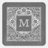 Krijtbord geïnspireerd Monogram Sticker (Voorkant)