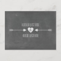 Krijtbord geïnspireerde pijlen Save the Date - Wit