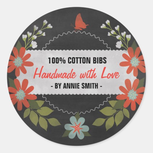 Krijtbord gemaakt met liefde, cadeau labels (Voorkant)