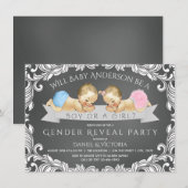 Krijtbord Gender Reveal Douche Uitnodiging (Voorkant / Achterkant)
