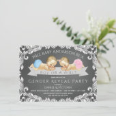 Krijtbord Gender Reveal Douche Uitnodiging (Staand voorkant)