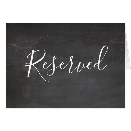 Krijtbord gereserveerd teken. Moderne grijze bruil (Voorkant Horizontaal)