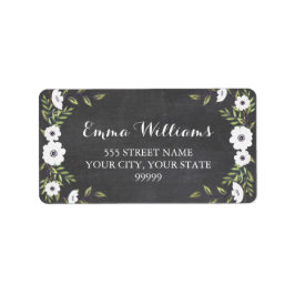 Krijtbord geschilderde anemonen - adresetiketten etiket