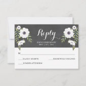 Krijtbord geschilderde anemonen - RSVP-kaart RSVP Kaartje (Voorkant)