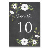 Krijtbord geschilderde anemonen - Tafelnummer (Voorkant)