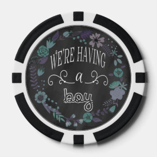 Krijtbord Geslacht Onthulling Jongen Souvenir Poke Pokerchips