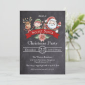 Krijtbord Gift Exchange Secret Santa Christmas Kaart (Staand voorkant)