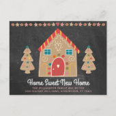 Krijtbord Gingerbread New Home Vakantie Verhuizen Aankondigingskaart (Voorkant)