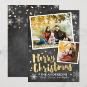 Krijtbord Gold Snow Feestdagenkaart (Voorkant / Achterkant)