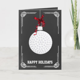 Krijtbord golfer Kerstkaarten Feestdagen Kaart