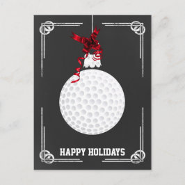 Krijtbord golfer Kerstkaarten Feestdagenkaart