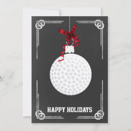 Krijtbord golfer Kerstkaarten Feestdagenkaart