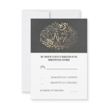 Krijtbord Goud Bloemen Bruiloft RSVP Kaarten