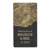  krijtbord gouden Boheemse Trouwwijn Etiket (Voorkant)