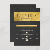 Krijtbord gouden folie bruiloft RSVP kaarten (Voorkant / Achterkant)