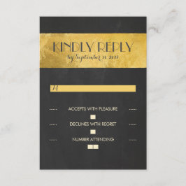 Krijtbord gouden folie bruiloft RSVP kaarten Kaartje