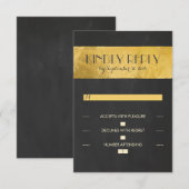 Krijtbord gouden folie bruiloft RSVP kaarten Kaartje (Voorkant / Achterkant)