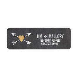 Krijtbord Gouden Hart + Pijl | Huwelijksetiketten Etiket