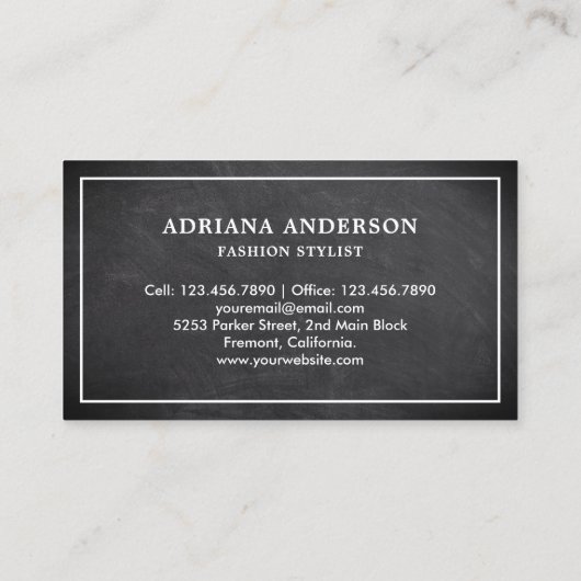 Krijtbord Gouden Kleding Hanger Mode Stylist Visitekaartje (Achterkant)