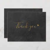 Krijtbord Gouden Script Zakelijke Dankkaart Bedankkaart (Voorkant / Achterkant)