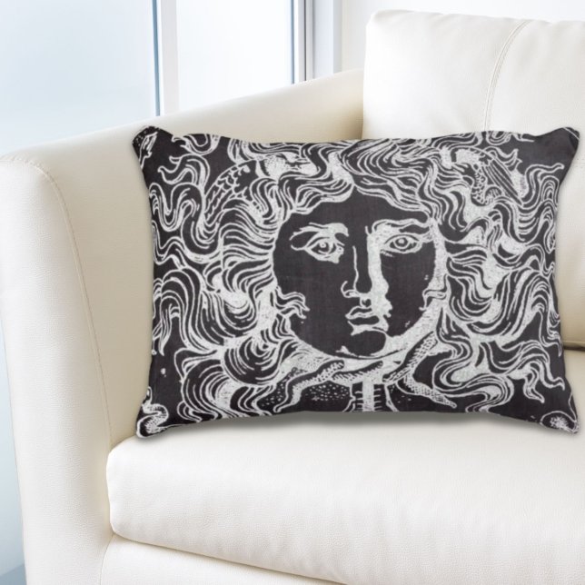  krijtbord Griekse mythologie Gorgon medusa Decoratief Kussen (vintage chalkboard Greek mythology Gorgon medusa Decorative Pillow)