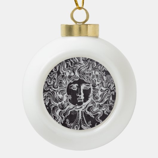  krijtbord Griekse mythologie Gorgon medusa Keramische Bal Ornament (Voorkant)