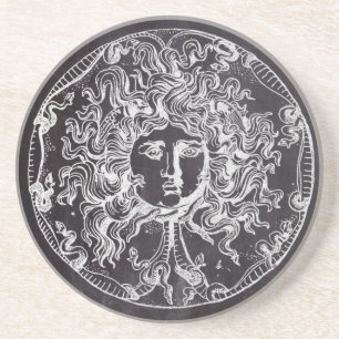  krijtbord Griekse mythologie Gorgon medusa Zandsteen Onderzetter