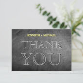 Krijtbord Grijs Charmante Dank Je Wel Wenskaart Bedankkaart (Staand voorkant)