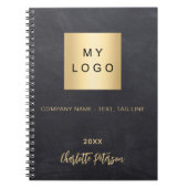 Krijtbord grijs naam bedrijf logo notitieboek (Voorkant)