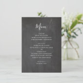 Krijtbord grijze bruiloft. Modern eenvoudig school Menu (Staand voorkant)