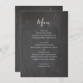 Krijtbord grijze bruiloft. Modern eenvoudig school Menu (Voorkant / Achterkant)