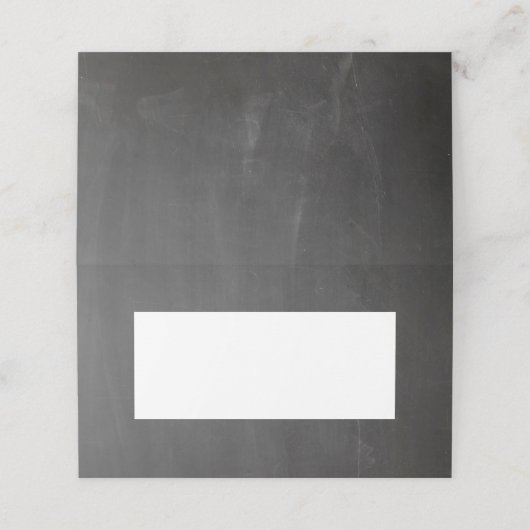 Krijtbord grijze bruiloft. Modern eenvoudig school Plaatskaartje (Buitenkant ongevouwen)