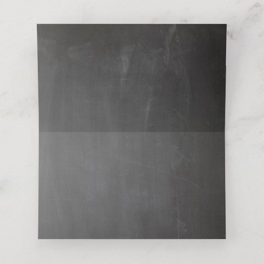 Krijtbord grijze bruiloft. Modern eenvoudig school Plaatskaartje (Binnenkant ongevouwen)