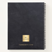 Krijtbord grijze naam bedrijfslogo notitieboek (Achterkant)