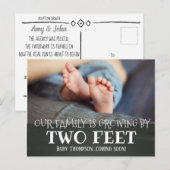 Krijtbord Groeien Door Twee Voeten Adoptie Nieuwe  Aankondigingskaart (Voorkant / Achterkant)