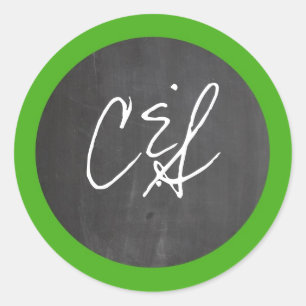 Krijtbord Groene Huwelijksenvelop Stickers