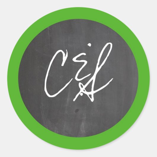 Krijtbord Groene Huwelijksenvelop Stickers (Voorkant)