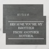 Krijtbord GROOMSMAN / BEST MAN Grappig Voorstel Kaart (Voorkant / Achterkant)