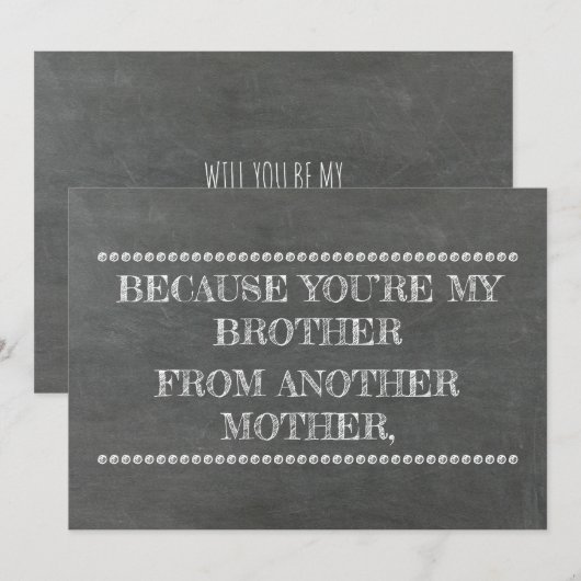 Krijtbord GROOMSMAN / BEST MAN Grappig Voorstel Kaart (Voorkant / Achterkant)