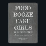 Krijtbord GROOMSMAN / BEST MAN Grappig Voorstel Kaart<br><div class="desc">"FOOD BOOZE CAKE GIRLS NU IK UW AANDACHT HEB,  zult u mijn Groomsman zijn?" Grappige kaartjes in een moderne krijtbord typografie stijl.</div>